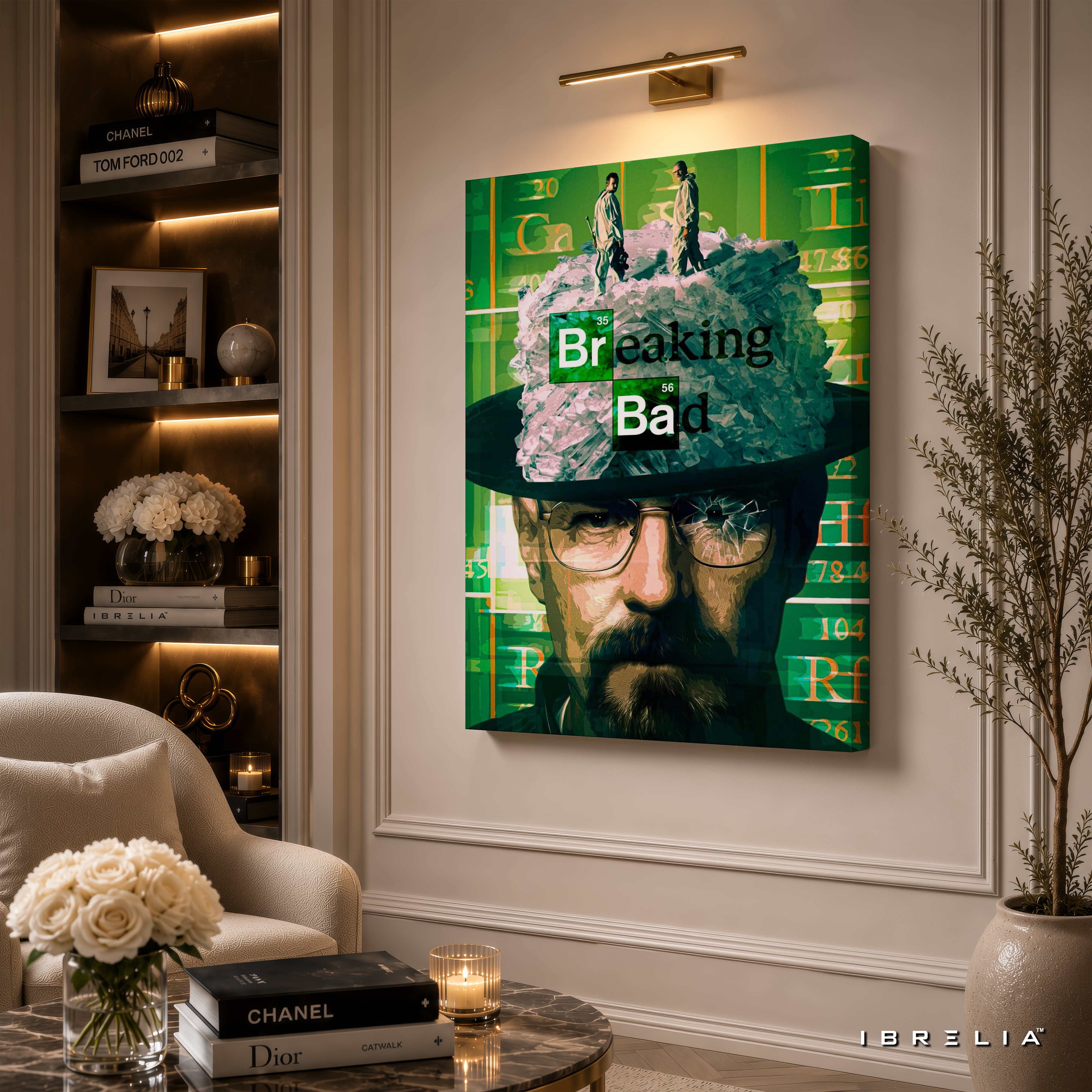 Breaking Bad Heisenberg Crystal Hat Canvas Wall Art – Walter White Breaking Bad Canvas Print | Breaking Bad Wall Decor | IBRELIA™