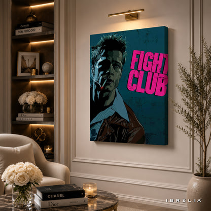 Fight Club Premium Canvas Wall Art – Tyler Durden Movie Artwork | Cult Classic Cinema Decor | IBRELIA™