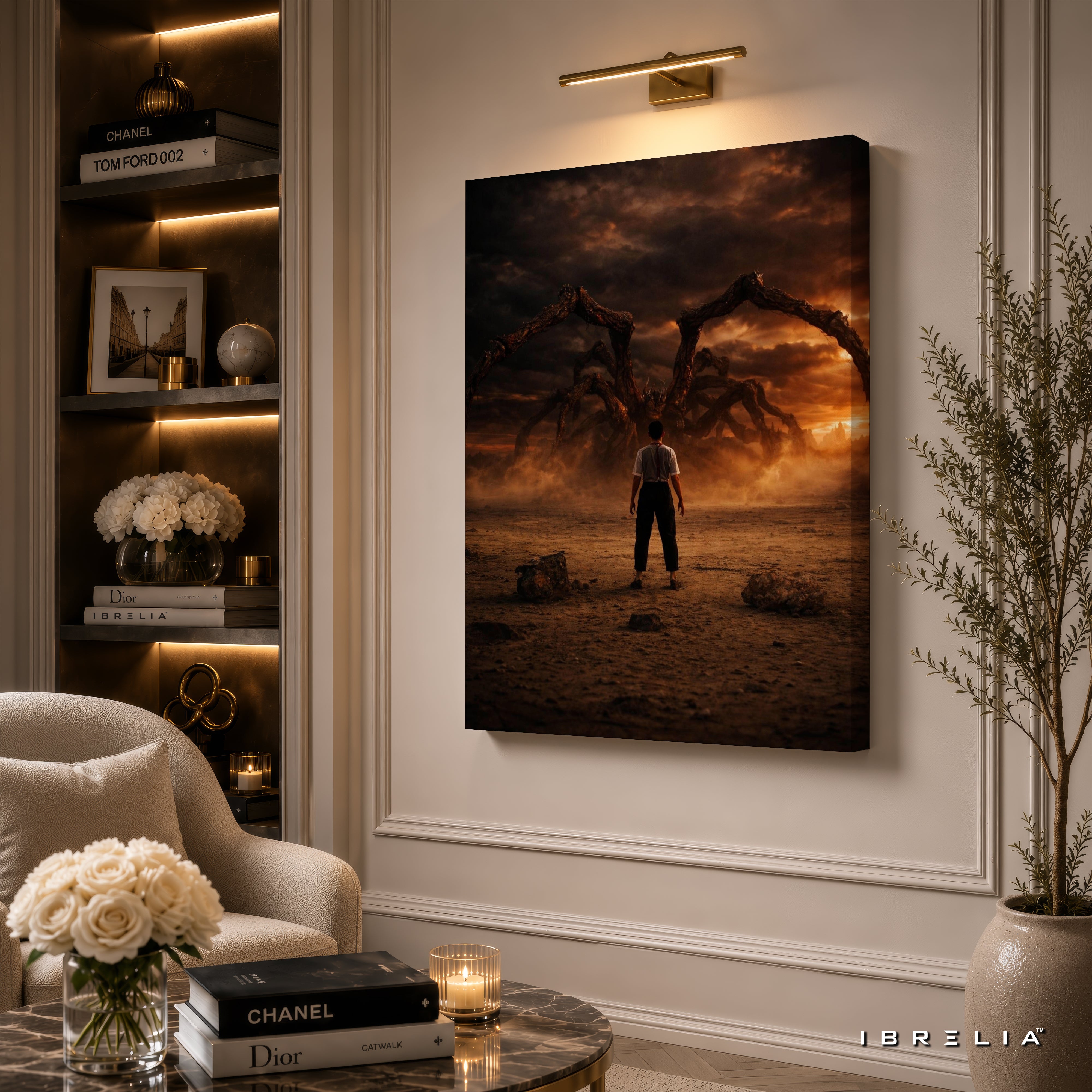 Stranger Things Mind Flayer Premium Canvas Wall Art – Netflix Upside Down Monster Artwork | Sci-Fi Horror Canvas Decor | IBRELIA™