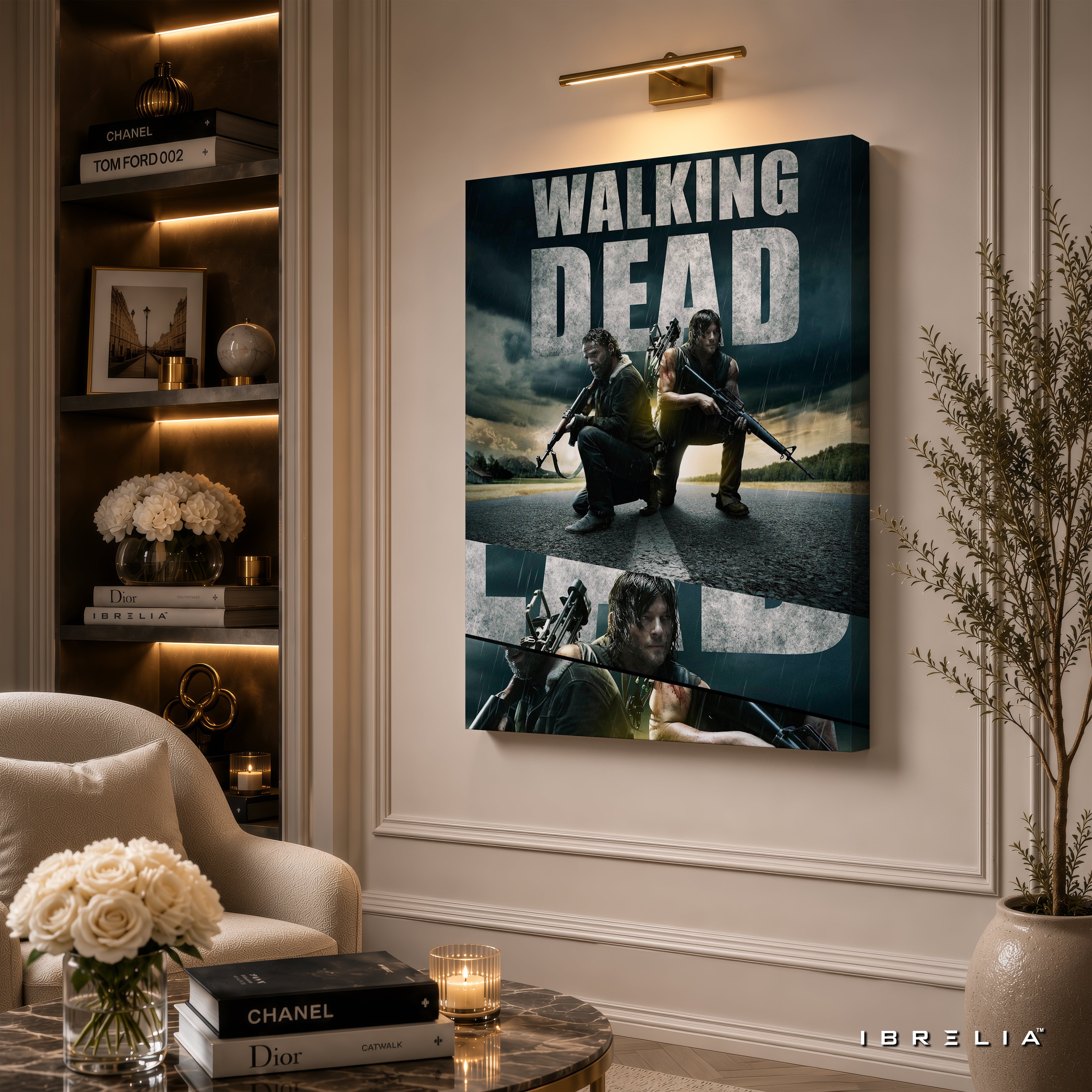 Rick Grimes & Daryl Dixon Premium Wall Art – The Walking Dead 4K Wrapped MDF Frame | IBRELIA™