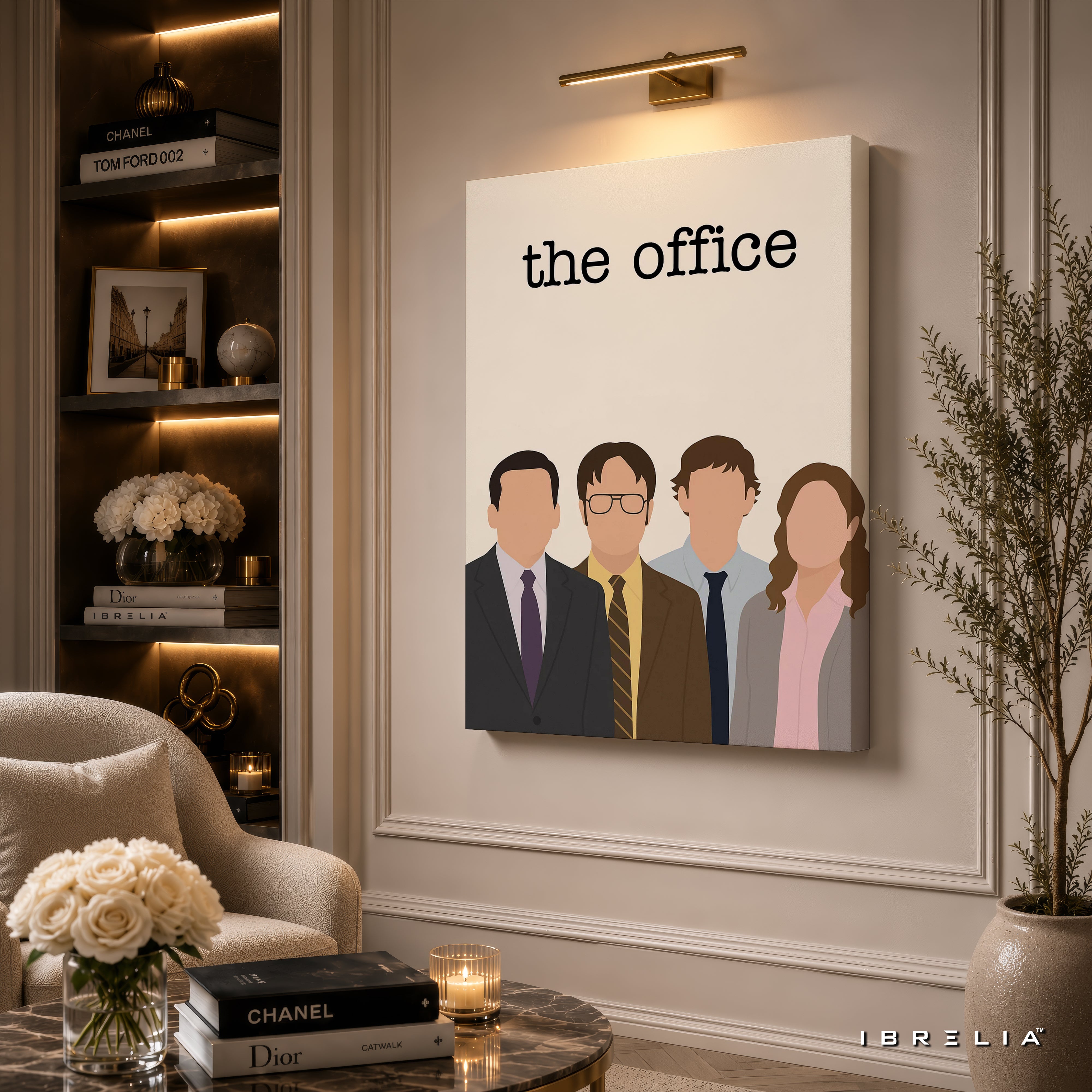 The Office Minimalist Character Wall Art – Modern TV Series Fan Art 4K Wrapped MDF Frame | IBRELIA™