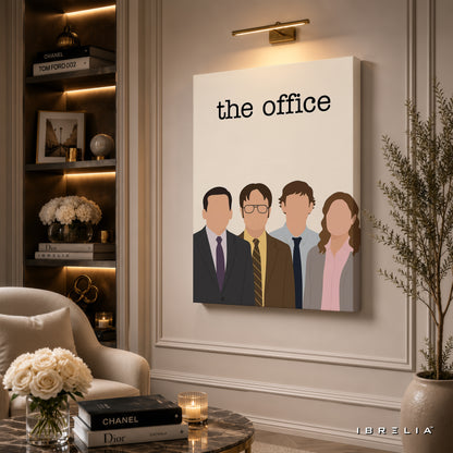 The Office Minimalist Character Wall Art – Modern TV Series Fan Art 4K Wrapped MDF Frame | IBRELIA™