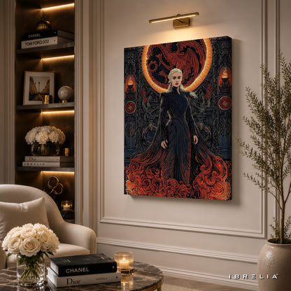 Daenerys Targaryen Premium Wall Art – Game of Thrones 4K Wrapped MDF Frame | IBRELIA™