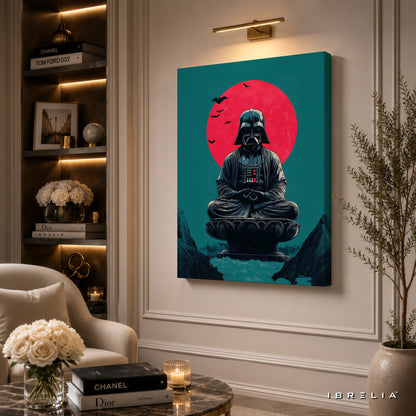 Darth Vader Zen Premium Canvas Wall Art – Star Wars Meditation Artwork | Sci-Fi Movie Decor | IBRELIA™