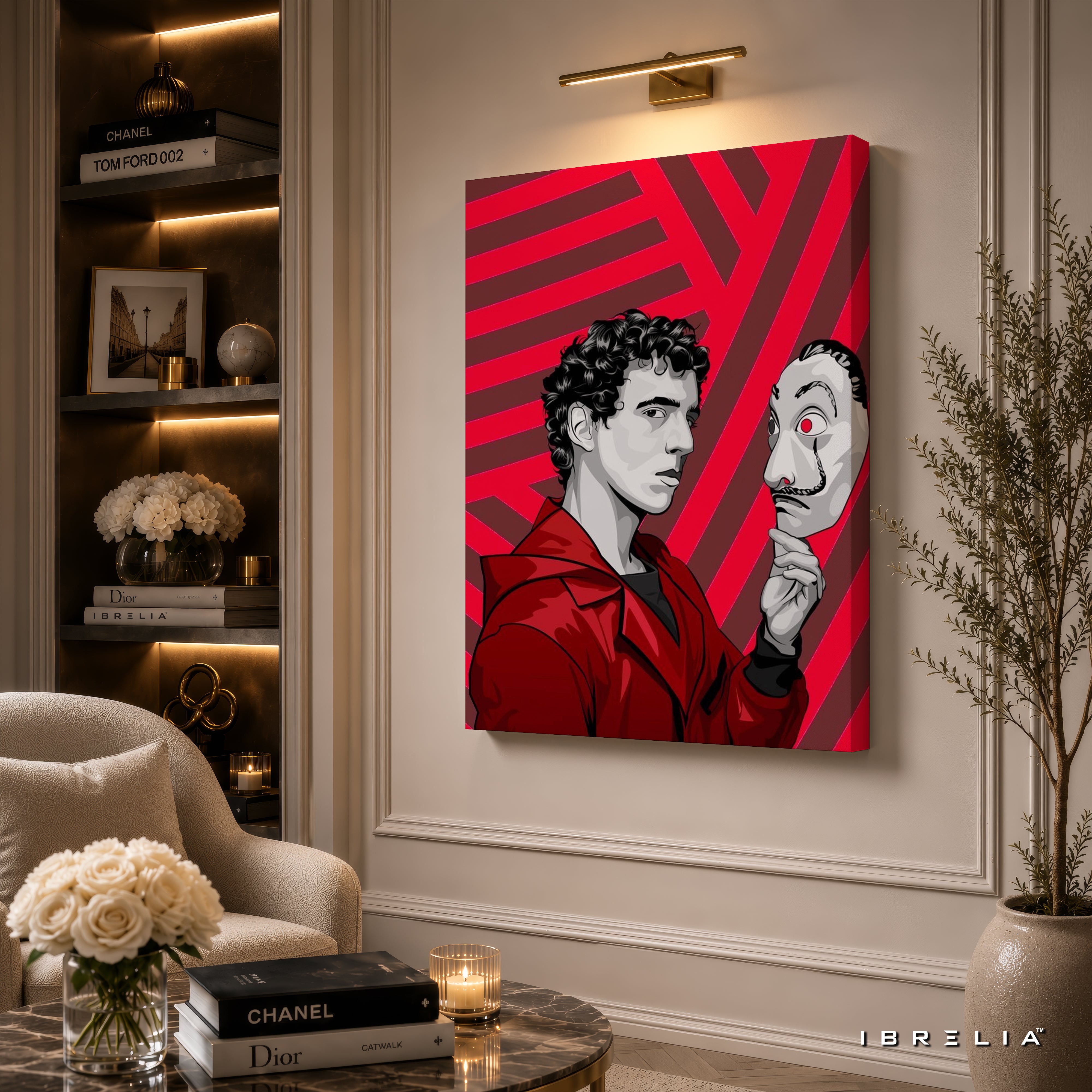 Rio & Dali Mask Premium Wall Art – Money Heist La Casa de Papel 4K Wrapped MDF Frame | IBRELIA™