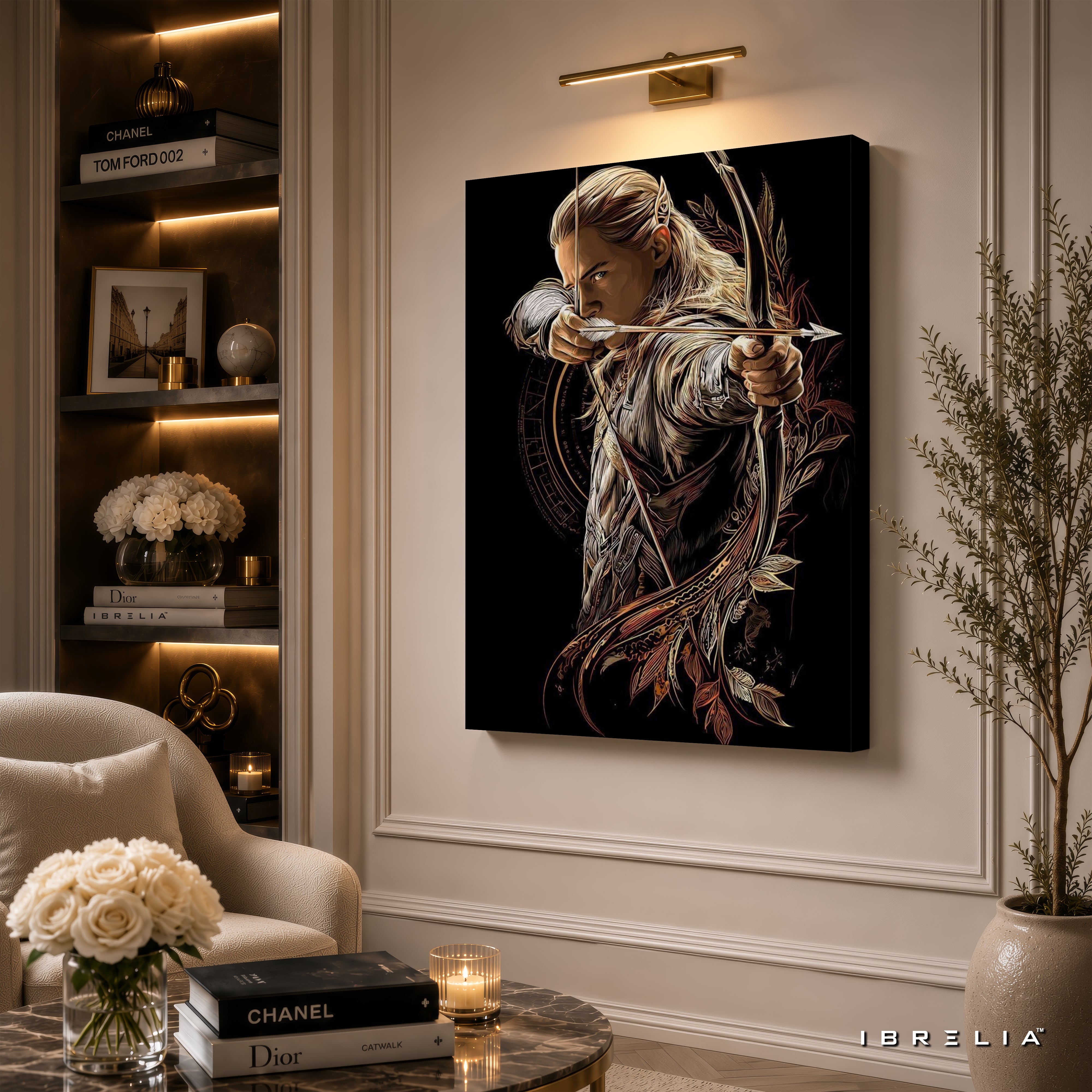 Legolas Premium Canvas Wall Art – The Lord of the Rings Elven Archer Artwork | Middle-earth Fantasy Decor | IBRELIA™