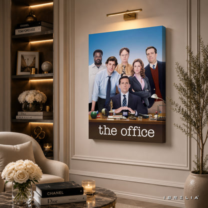The Office Cast Premium Wall Art – Michael Scott & Dunder Mifflin 4K Wrapped MDF Frame | IBRELIA™