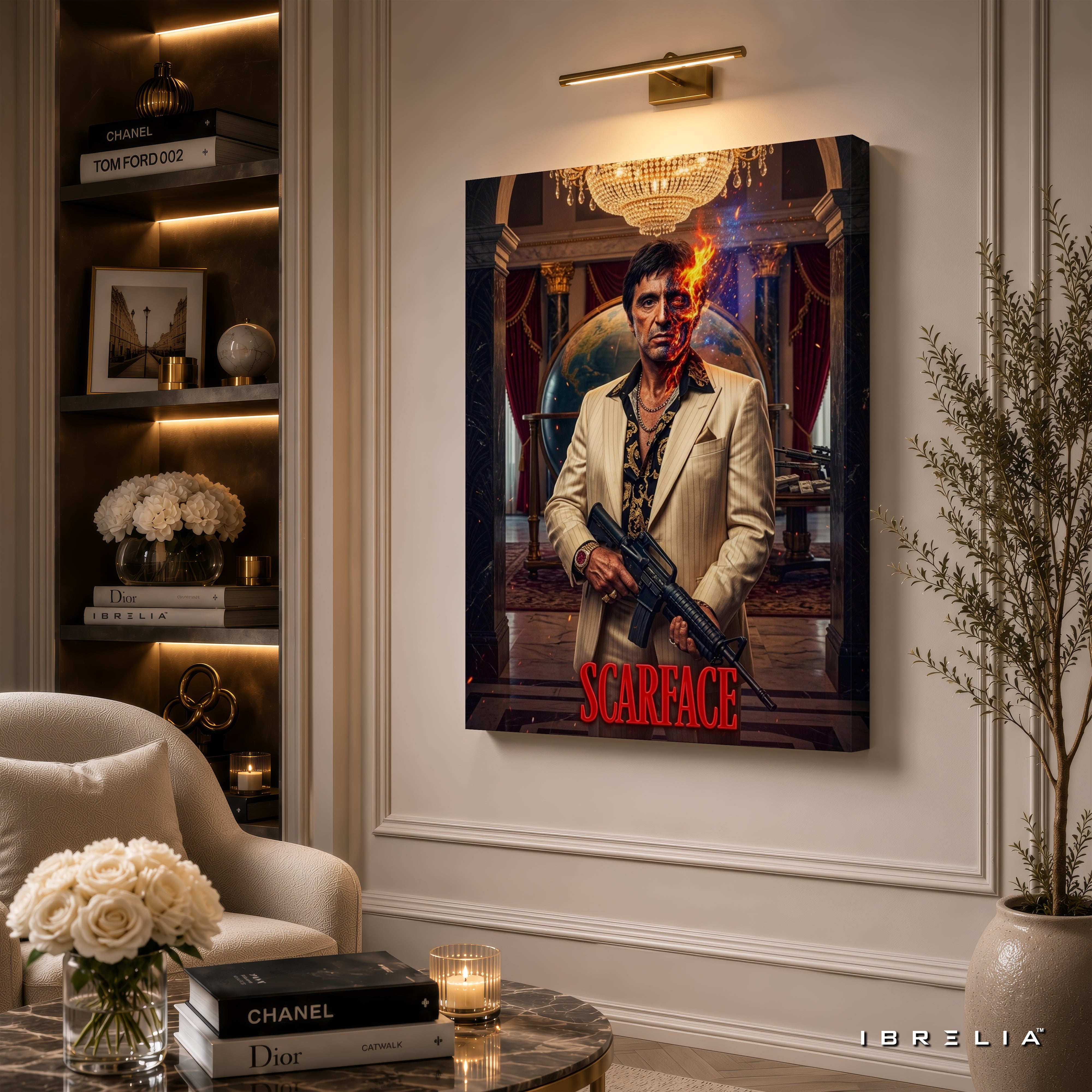 Scarface Movie Wall Art – Tony Montana Premium Wrapped MDF Wall Decor | IBRELIA™