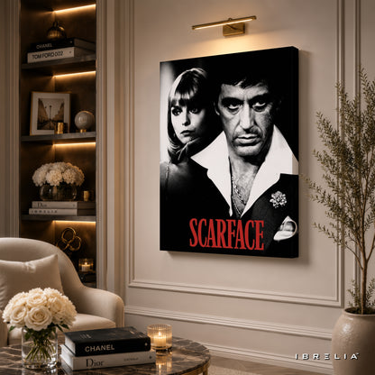 Scarface Movie Wall Art – Tony Montana Vintage Black & White Premium Wrapped MDF Wall Decor | IBRELIA™