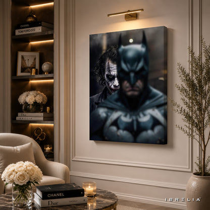 The Dark Knight Batman & Joker Wall Art – Gotham Rivals Premium Wrapped MDF Wall Decor | IBRELIA™