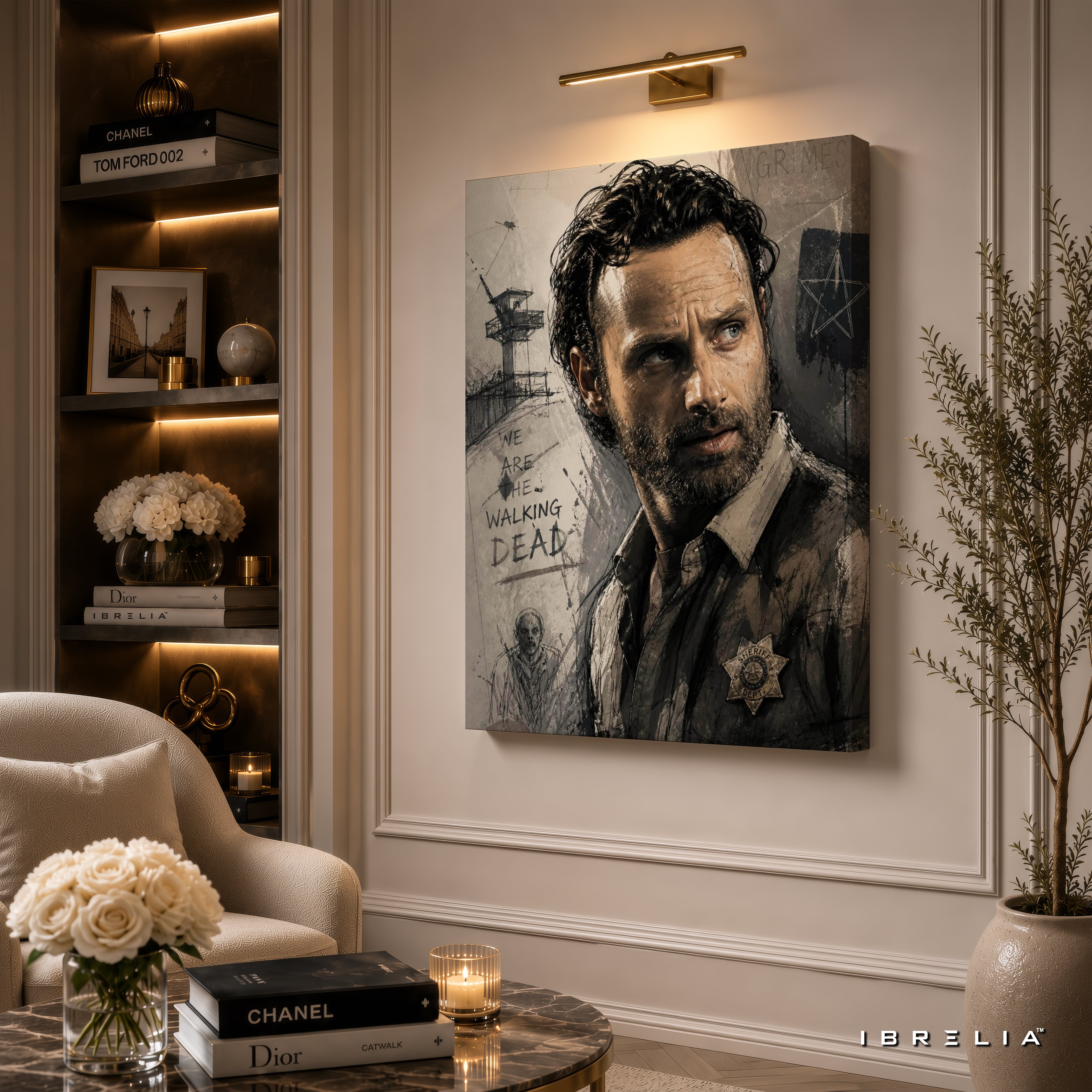 Rick Grimes Premium Wall Art – The Walking Dead 4K Wrapped MDF Frame | IBRELIA™