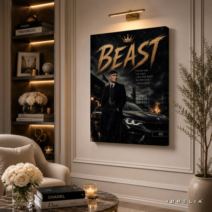 Thomas Shelby Beast Premium Wall Art – Peaky Blinders 4K Wrapped MDF Frame | IBRELIA™