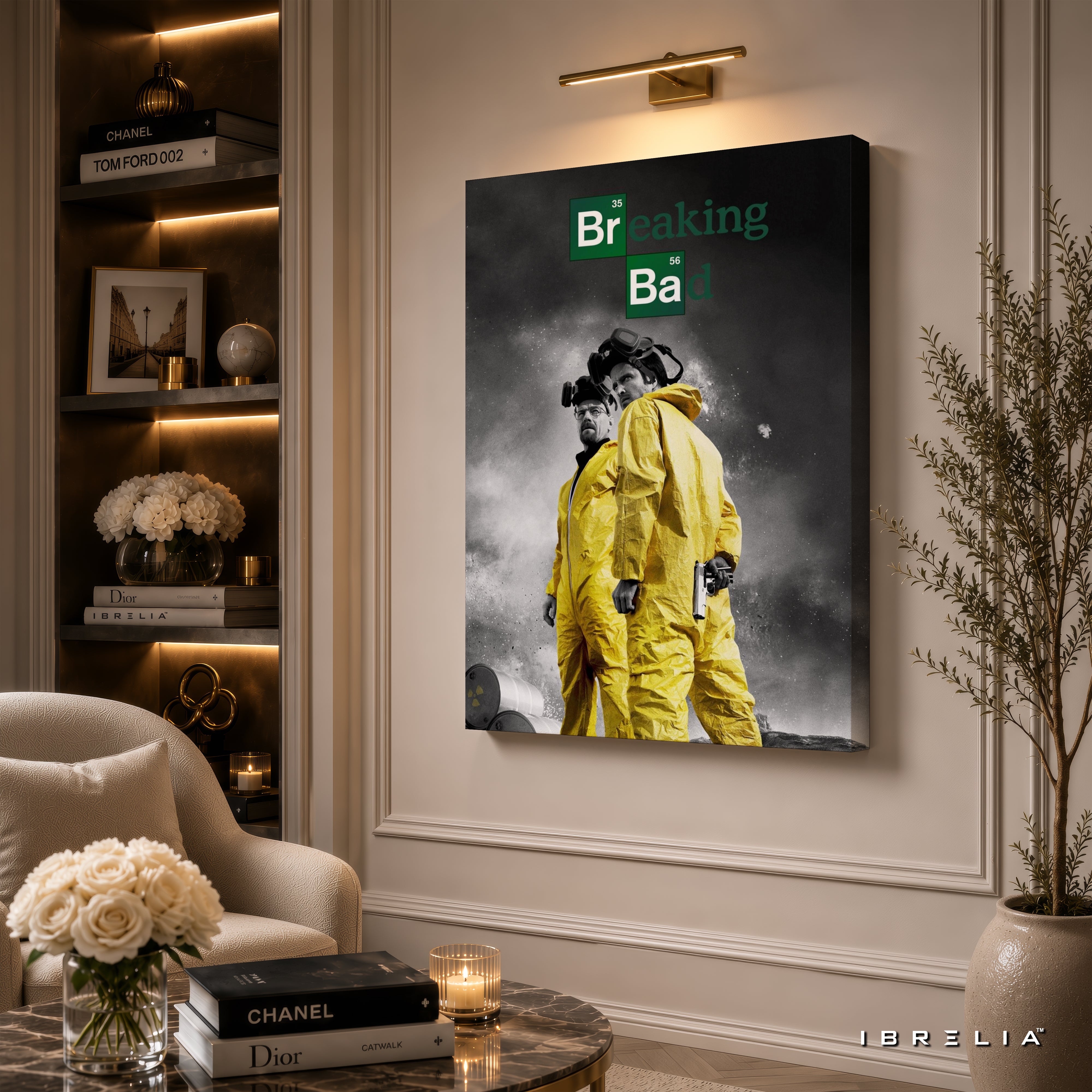 Breaking Bad Walter White & Jesse Pinkman Canvas Wall Art – Breaking Bad TV Series Canvas Print | Heisenberg Pop Culture Wall Decor | IBRELIA™