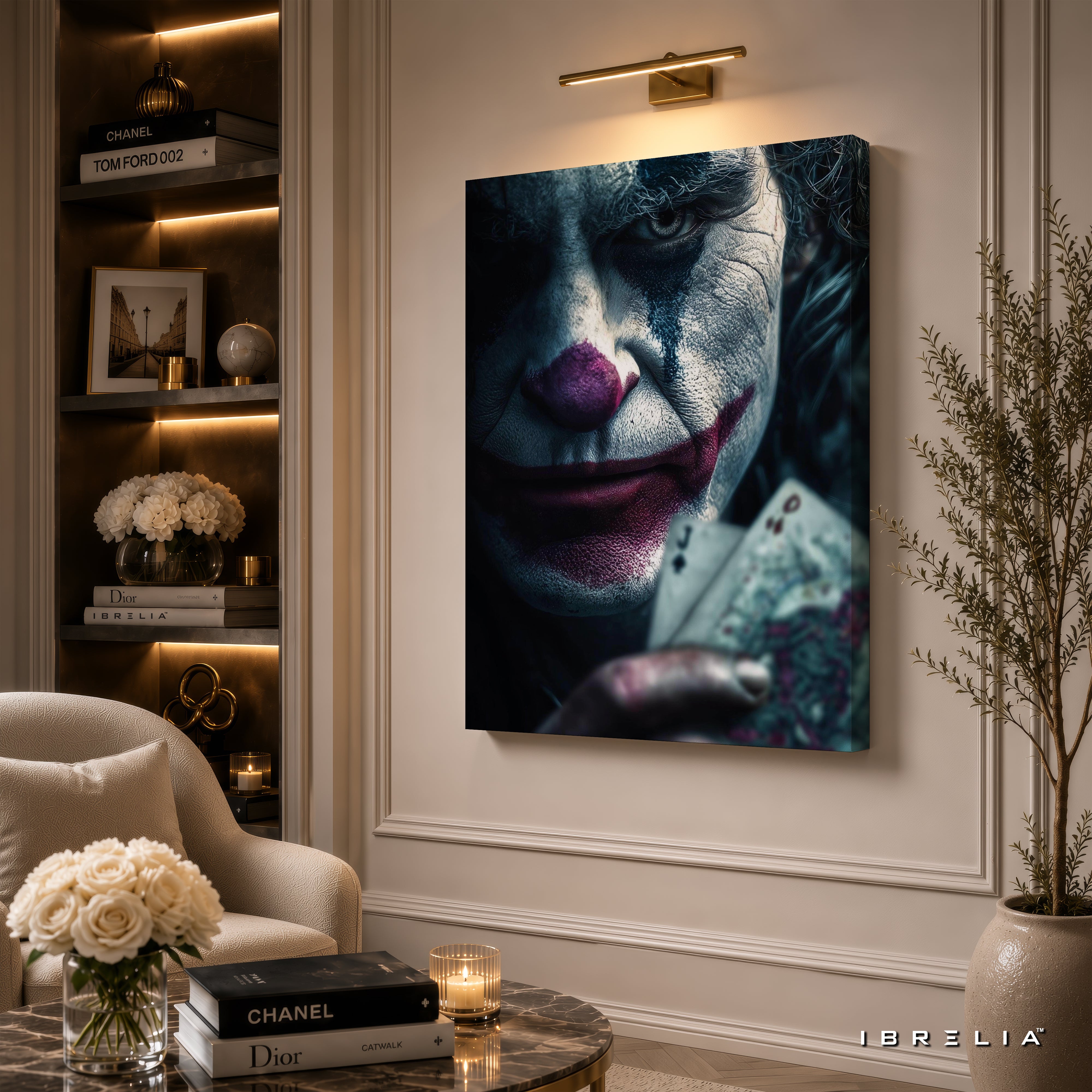 The Dark Knight Joker Wall Art – Heath Ledger Playing Cards Premium Wrapped MDF Wall Decor | IBRELIA™