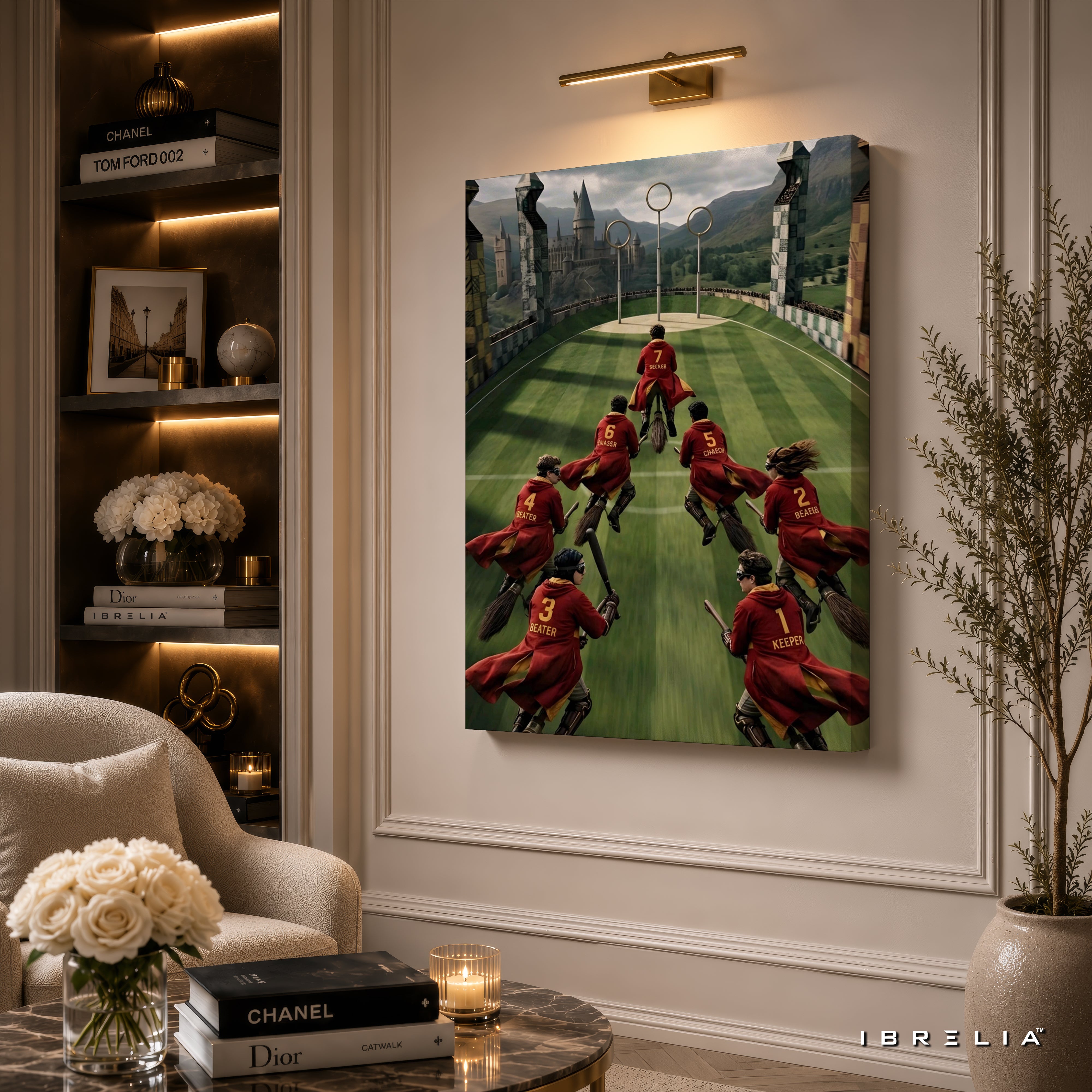 Harry Potter Quidditch Wall Art – Hogwarts Quidditch Match Premium Wrapped MDF Wall Decor | IBRELIA™