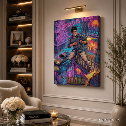 Scarface Movie Wall Art – Tony Montana "The World Is Yours" Action Premium Wrapped MDF Wall Decor | IBRELIA™ (Copy)