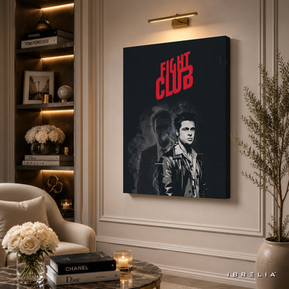 Fight Club Premium Canvas Wall Art – Tyler Durden Minimalist Movie Artwork | Cult Classic Cinema Decor | IBRELIA™