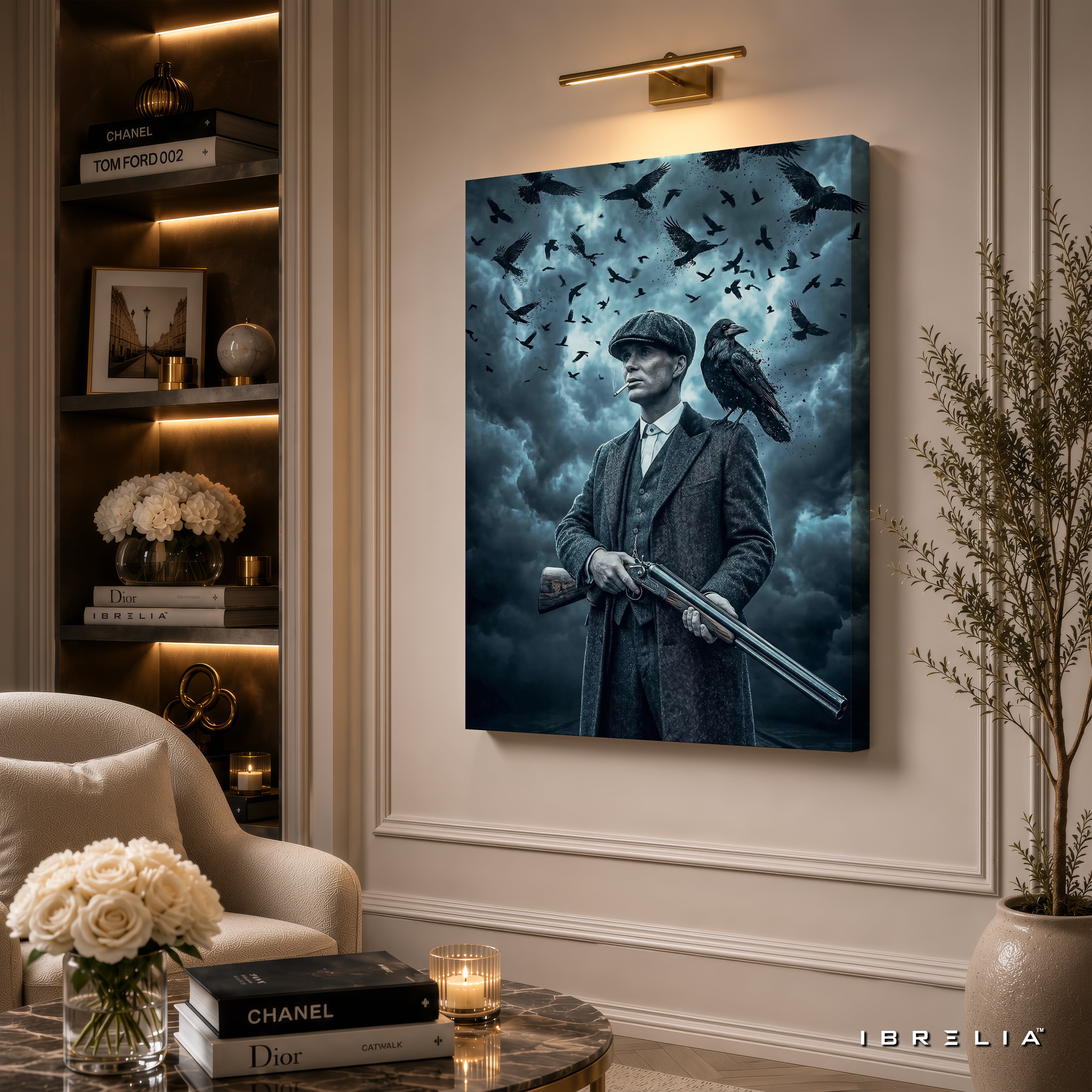 Thomas Shelby Raven Premium Wall Art – Peaky Blinders 4K Wrapped MDF Frame | IBRELIA™