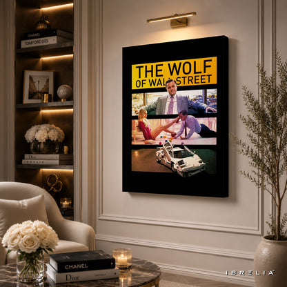 The Wolf of Wall Street Iconic Scenes Premium Canvas Wall Art – Jordan Belfort Movie Poster | Luxury Office Decor | IBRELIA™