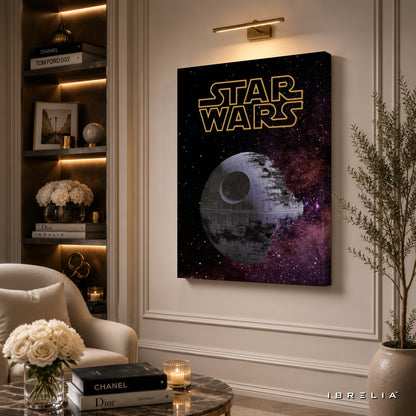 Star Wars Death Star Premium Canvas Wall Art – Galactic Space Movie Poster | Sci-Fi Home Decor | IBRELIA™