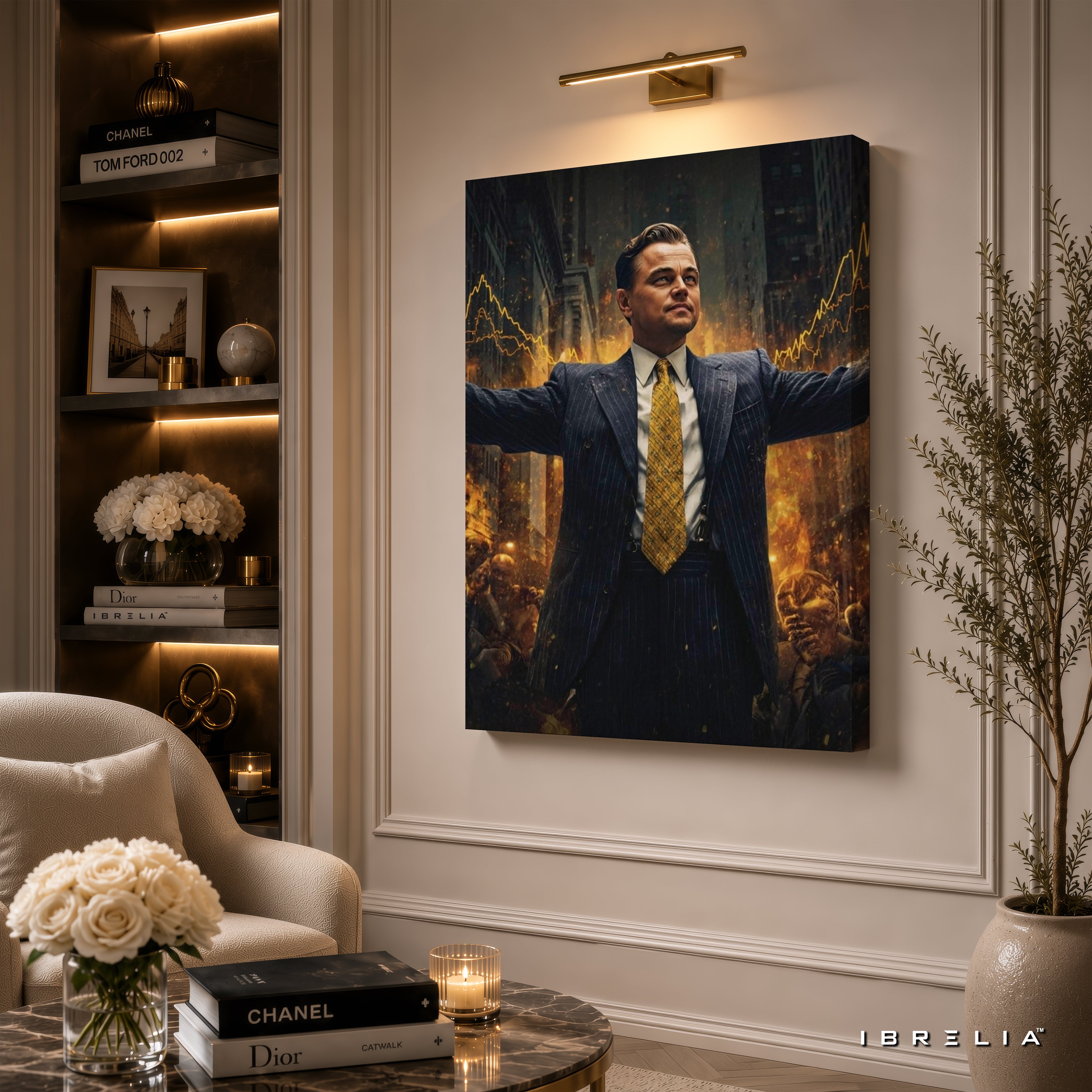 The Wolf of Wall Street Jordan Belfort Premium Canvas Wall Art – Luxury Business Movie Decor | IBRELIA™