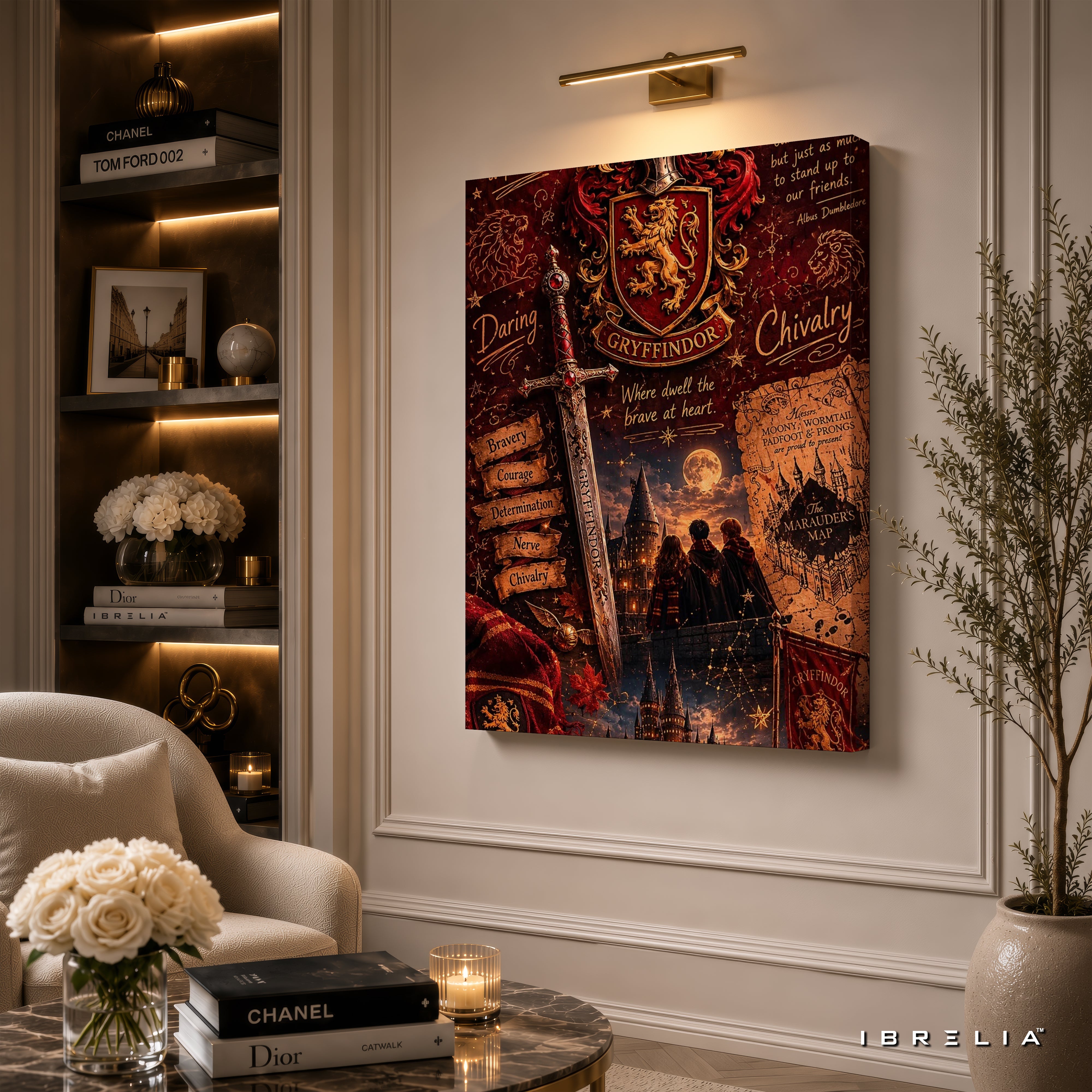 Harry Potter Gryffindor House Collage Wall Art – Premium Wrapped MDF Wall Decor | IBRELIA™
