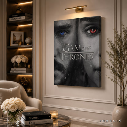 Game of Thrones Premium Wall Art – Jon Snow & Daenerys Targaryen 4K Wrapped MDF Frame | IBRELIA™