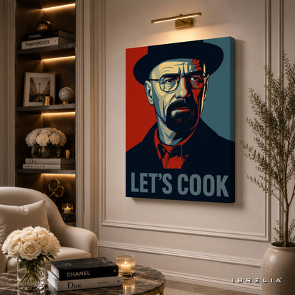 Breaking Bad "Let's Cook" Canvas Wall Art – Heisenberg Walter White Pop Art Canvas Print | Breaking Bad Wall Decor | IBRELIA™