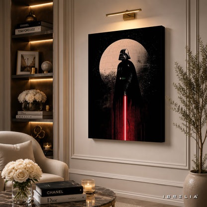 Darth Vader Premium Canvas Wall Art – Star Wars Dark Side Poster | Death Star Movie Decor | IBRELIA™