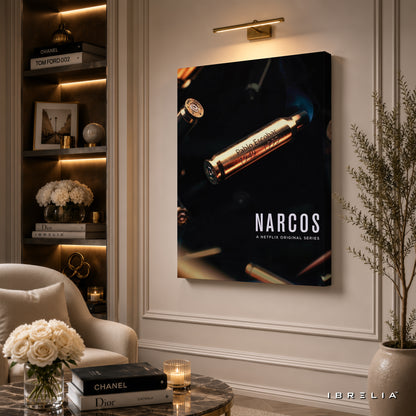 Narcos Pablo Escobar Bullet Premium Wall Art – Netflix Crime Series 4K Wrapped MDF Frame | IBRELIA™