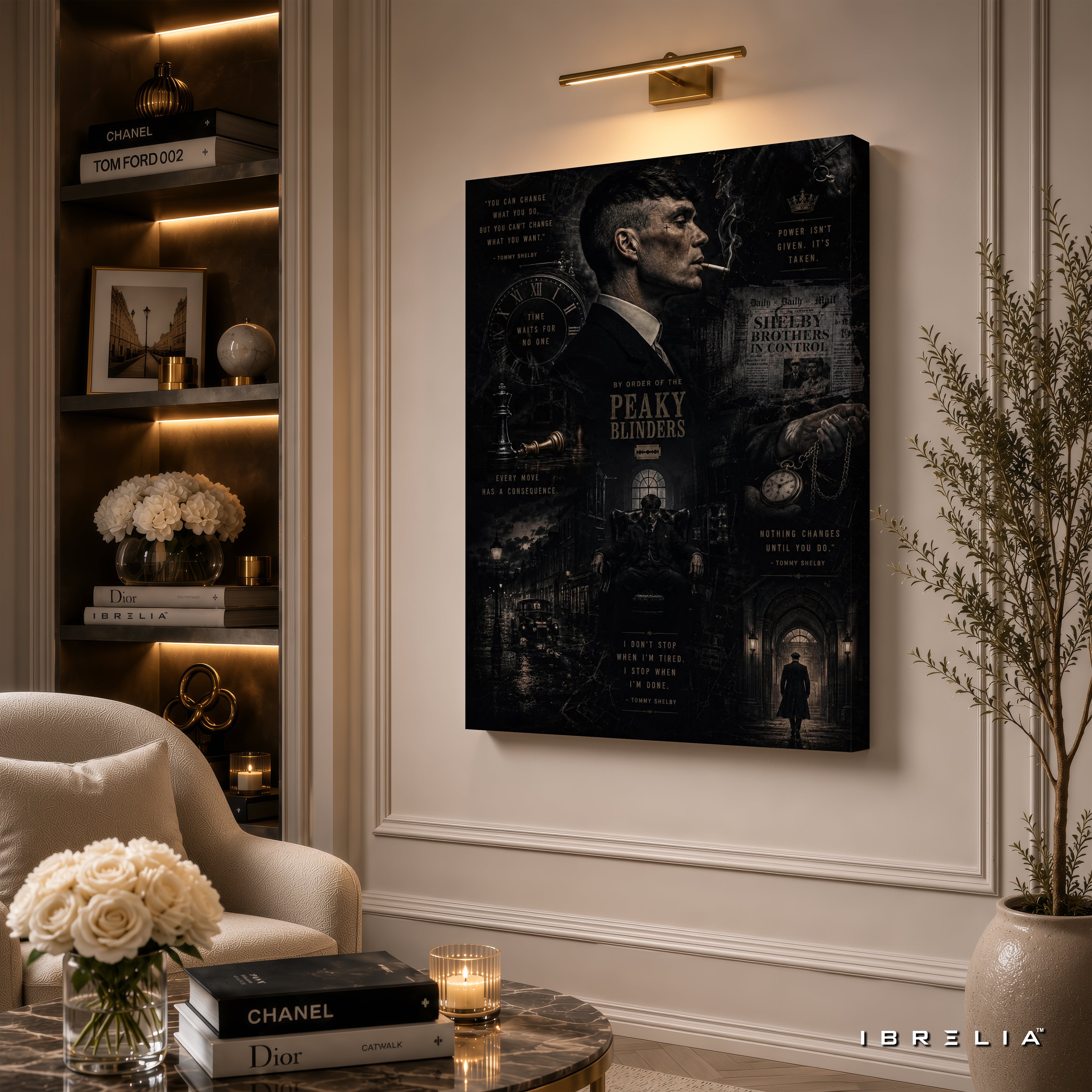 Thomas Shelby Vintage Collage Premium Wall Art – Peaky Blinders 4K Wrapped MDF Frame | IBRELIA™