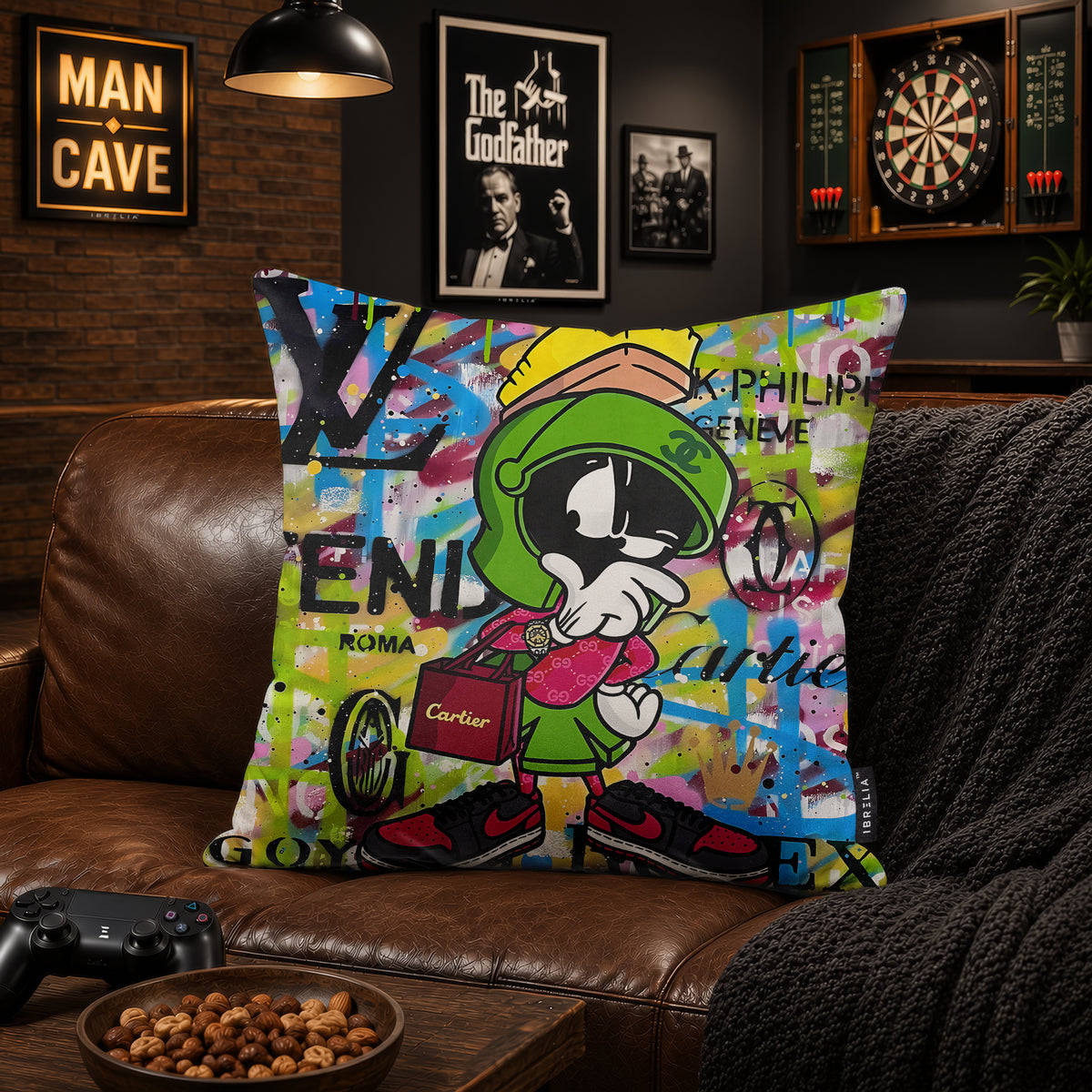 Marvin the Martian Luxury Streetwear Pop Art Cushion | Premium Velvet Suede | Double-Sided Print