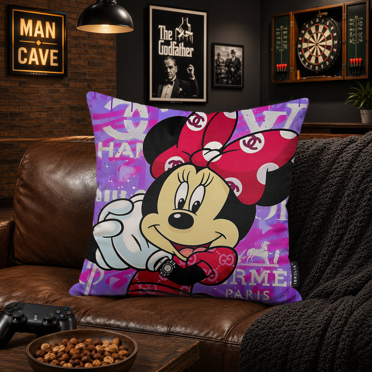 Minnie Mouse Luxury Fashion Pop Art Cushion | Premium Velvet Suede | Double-Sided Print