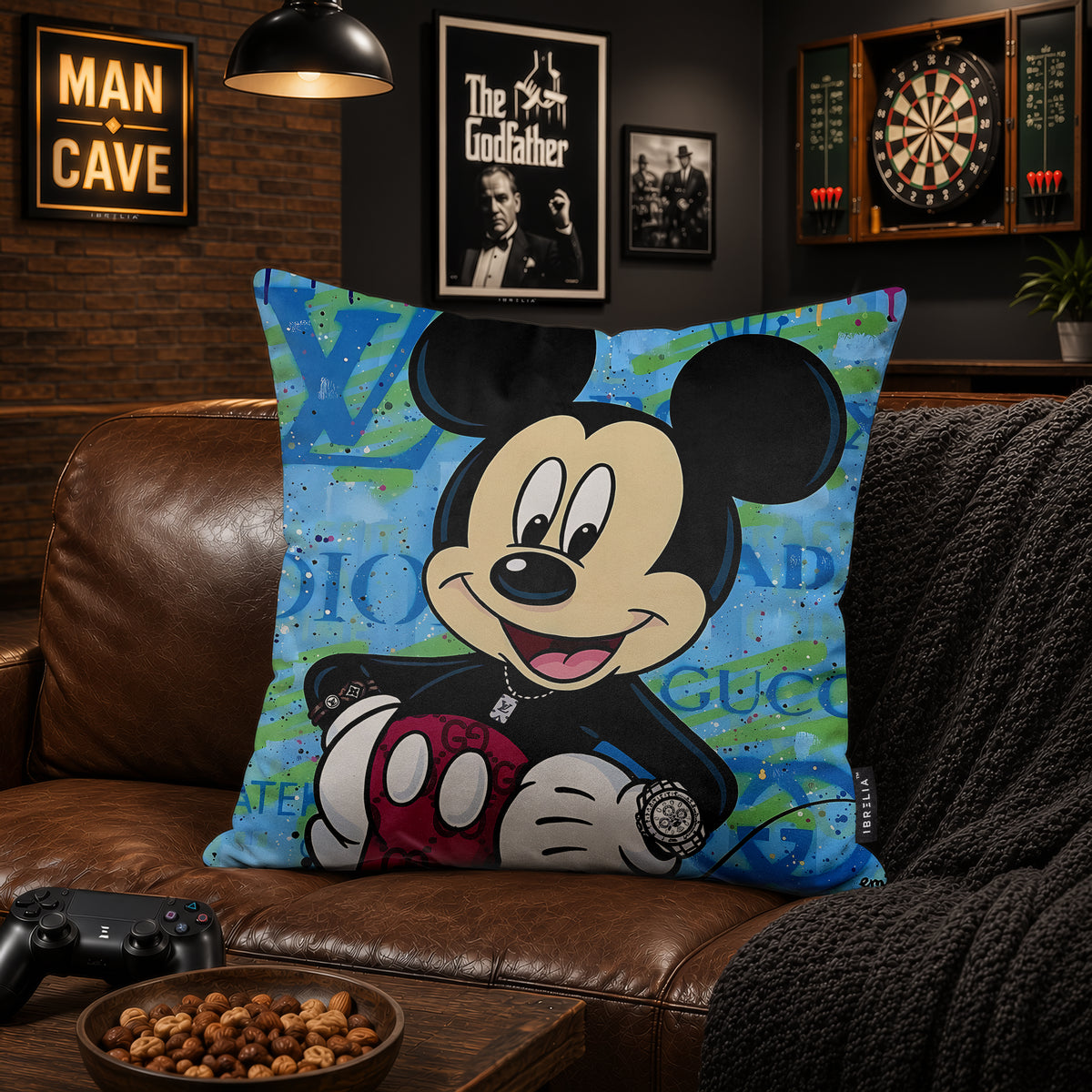 Mickey Mouse Luxury Streetwear Pop Art Cushion | Premium Velvet Suede | Double-Sided Print