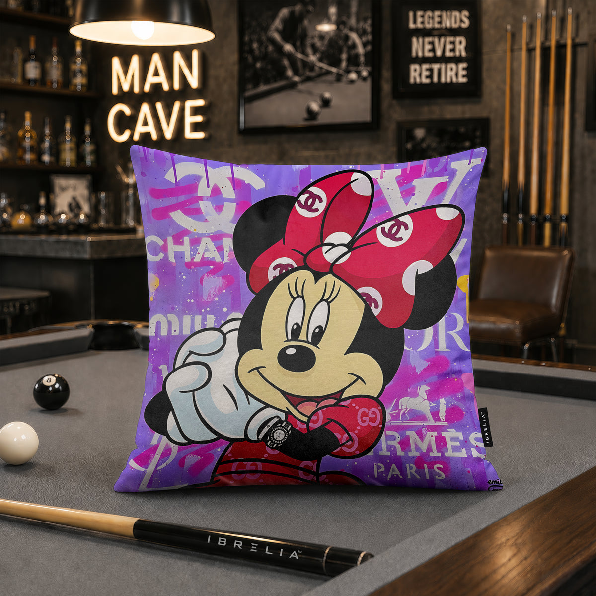 Minnie Mouse Luxury Fashion Pop Art Cushion | Premium Velvet Suede | Double-Sided Print