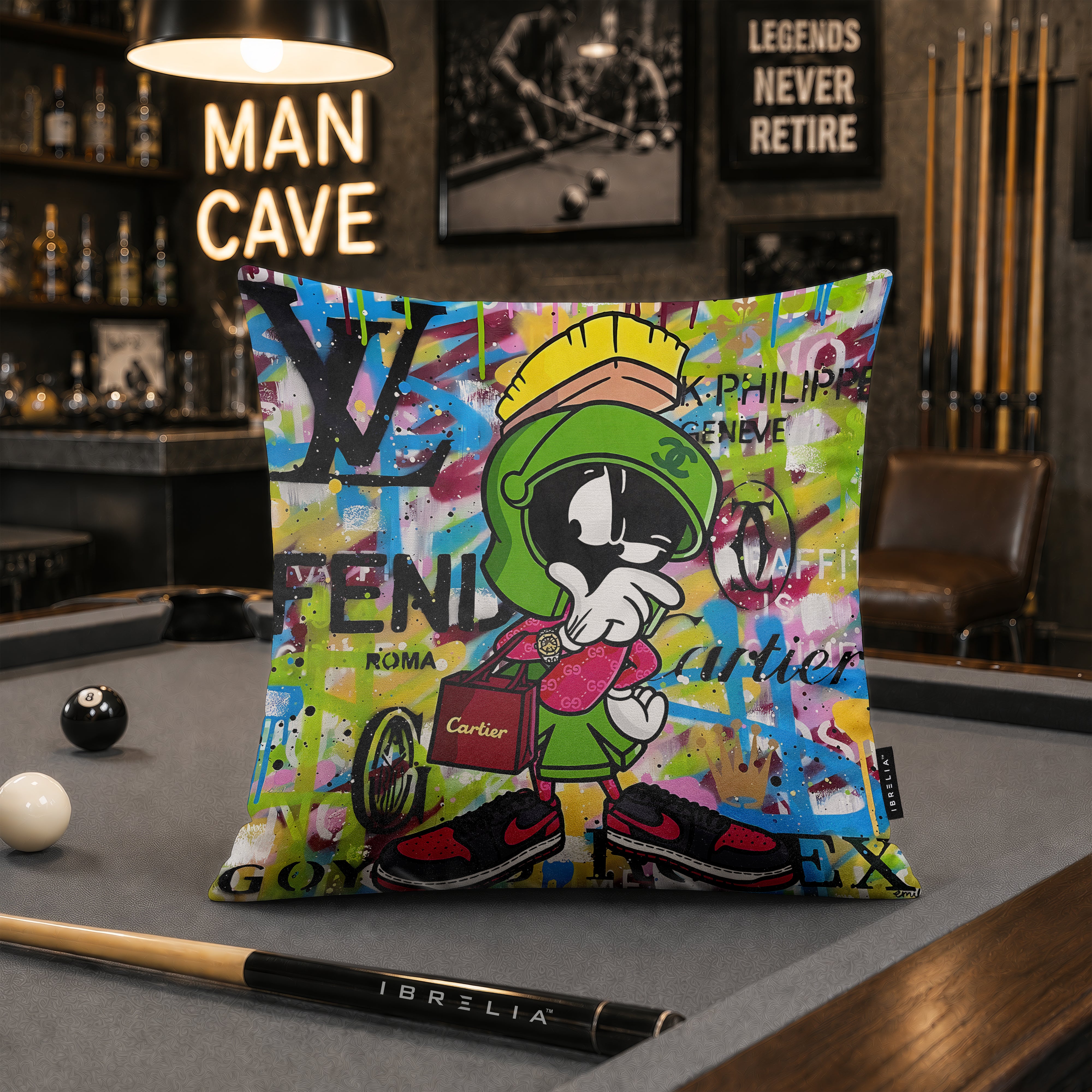 Marvin the Martian Luxury Streetwear Pop Art Cushion | Premium Velvet Suede | Double-Sided Print