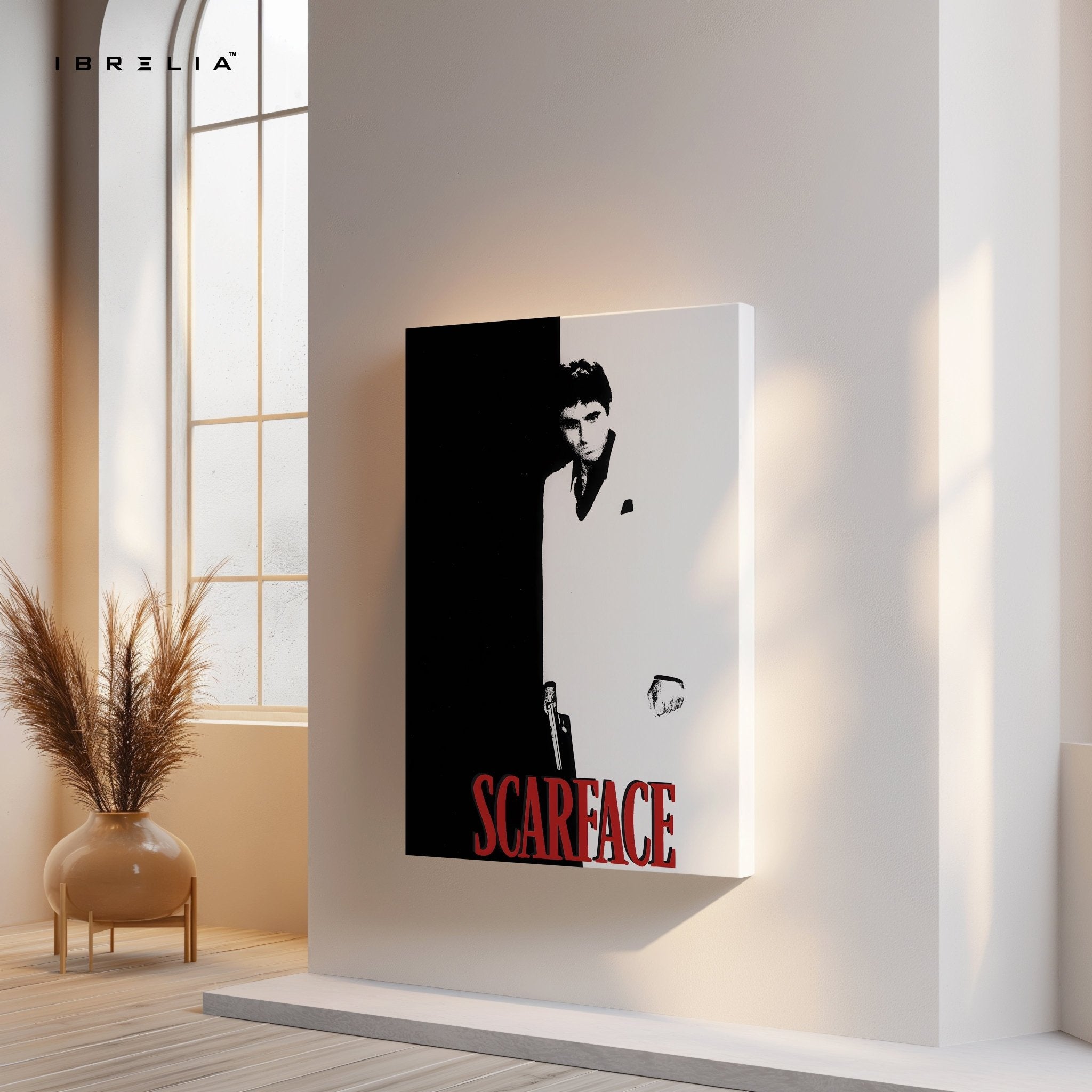 Scarface Minimalist Black & White Wall Frame | 4K Ultra Wrap Frame Wall Art in Pakistan | IBRELIA™ - IBRELIA