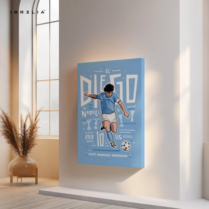 Diego Maradona Wall Art – El Diego Napoli Edition | IBRELIA™ - IBRELIA
