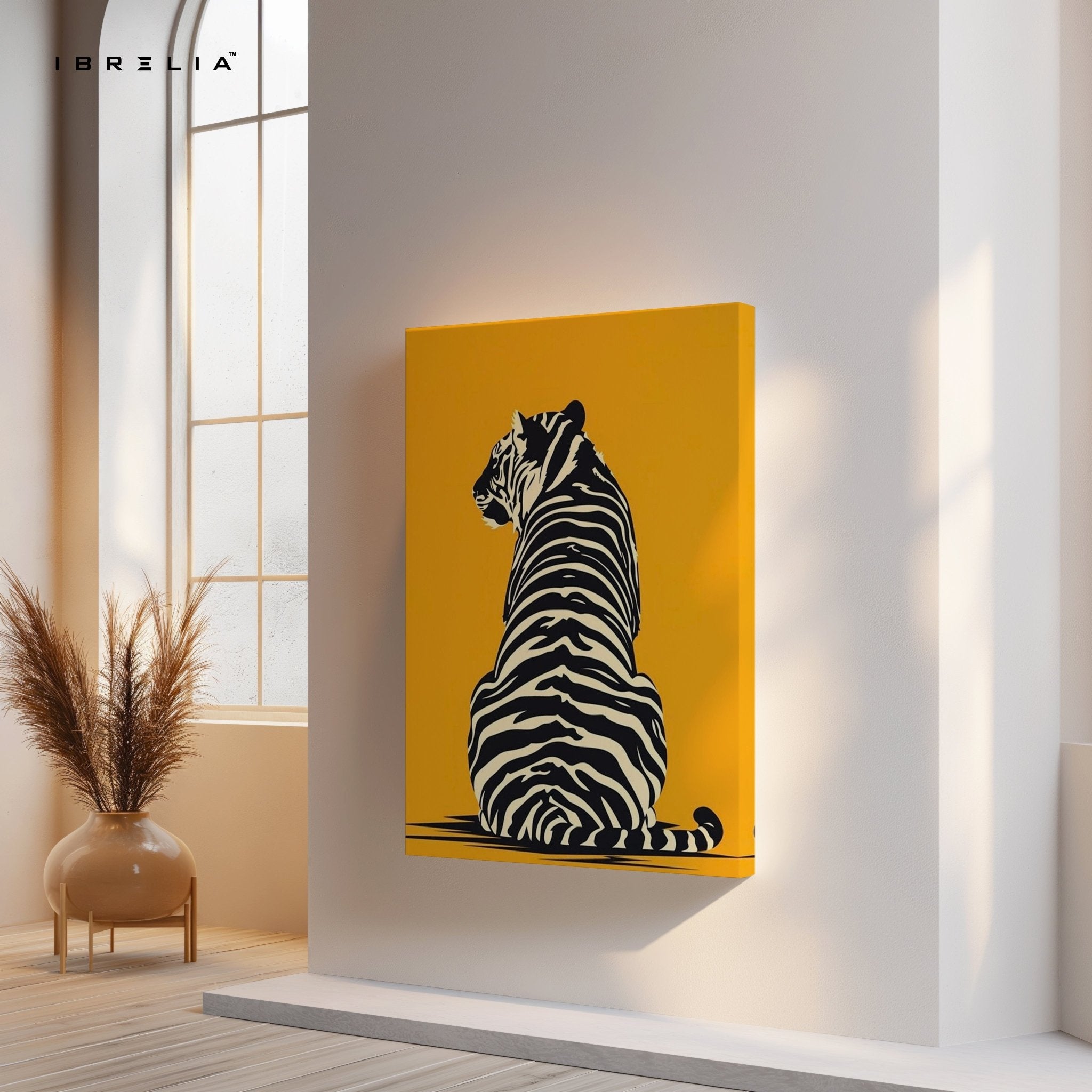 Golden Tiger Silhouette Wall Frame | 4K Ultra Wrap Frame Wall Art in Pakistan | IBRELIA™ - IBRELIA