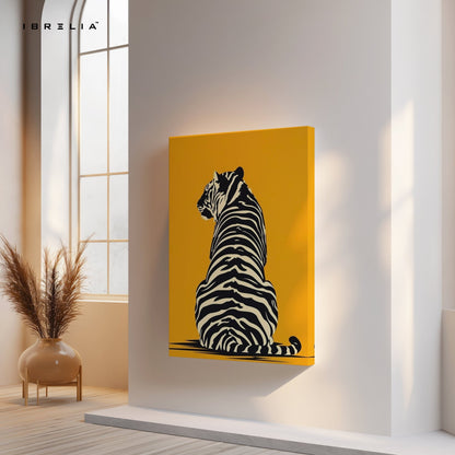 Golden Tiger Silhouette Wall Frame | 4K Ultra Wrap Frame Wall Art in Pakistan | IBRELIA™ - IBRELIA
