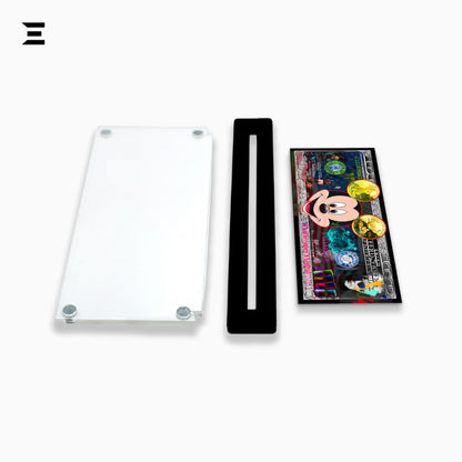 Premium Magnetic Acrylic Frame with Black Base – Mickey Mouse & Andy Warhol Pop Art Dollar IBRELIA