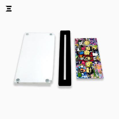 Premium Magnetic Acrylic Frame with Black Base – Charlie Brown & Snoopy Peanuts Luxury Pop Art IBRELIA