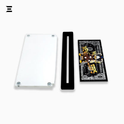 Premium Magnetic Acrylic Frame with Black Base – Scrooge McDuck "Money Never Sleeps" Pop Art IBRELIA