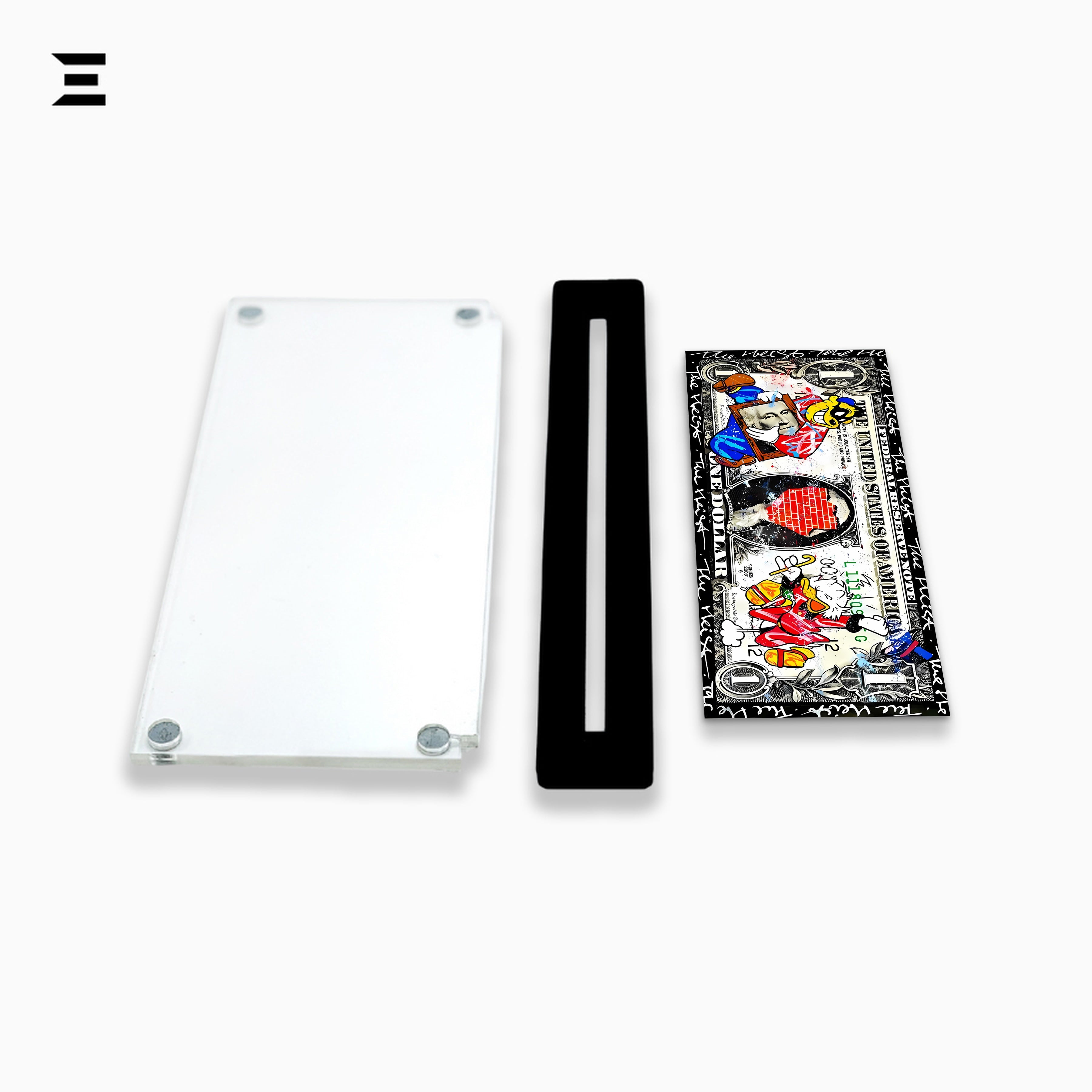 Premium Magnetic Acrylic Frame with Black Base – Beagle Boys $1 Heist Pop Art IBRELIA