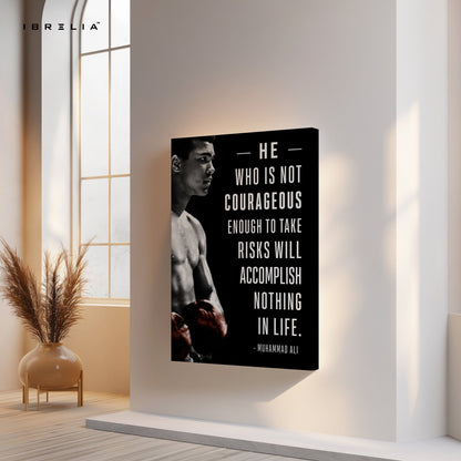 Muhammad Ali Courage Quote – 4K Ultra Wrap Frame Wall Art in Pakistan | IBRELIA™ - IBRELIA
