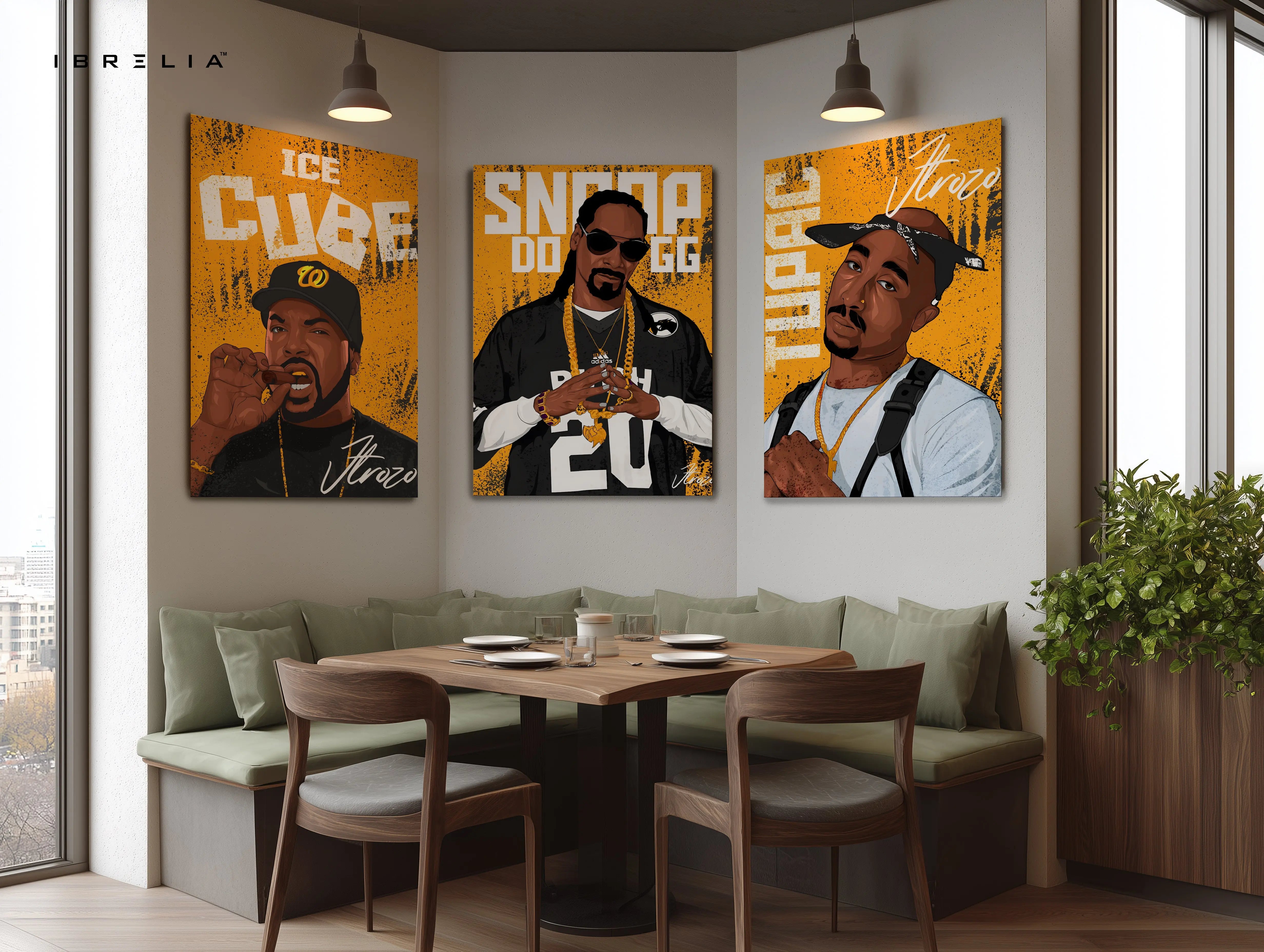 Hip Hop Legends 3 Panel 4K Ultra HD Wall Art in Pakistan | IBRELIA™ IBRELIA