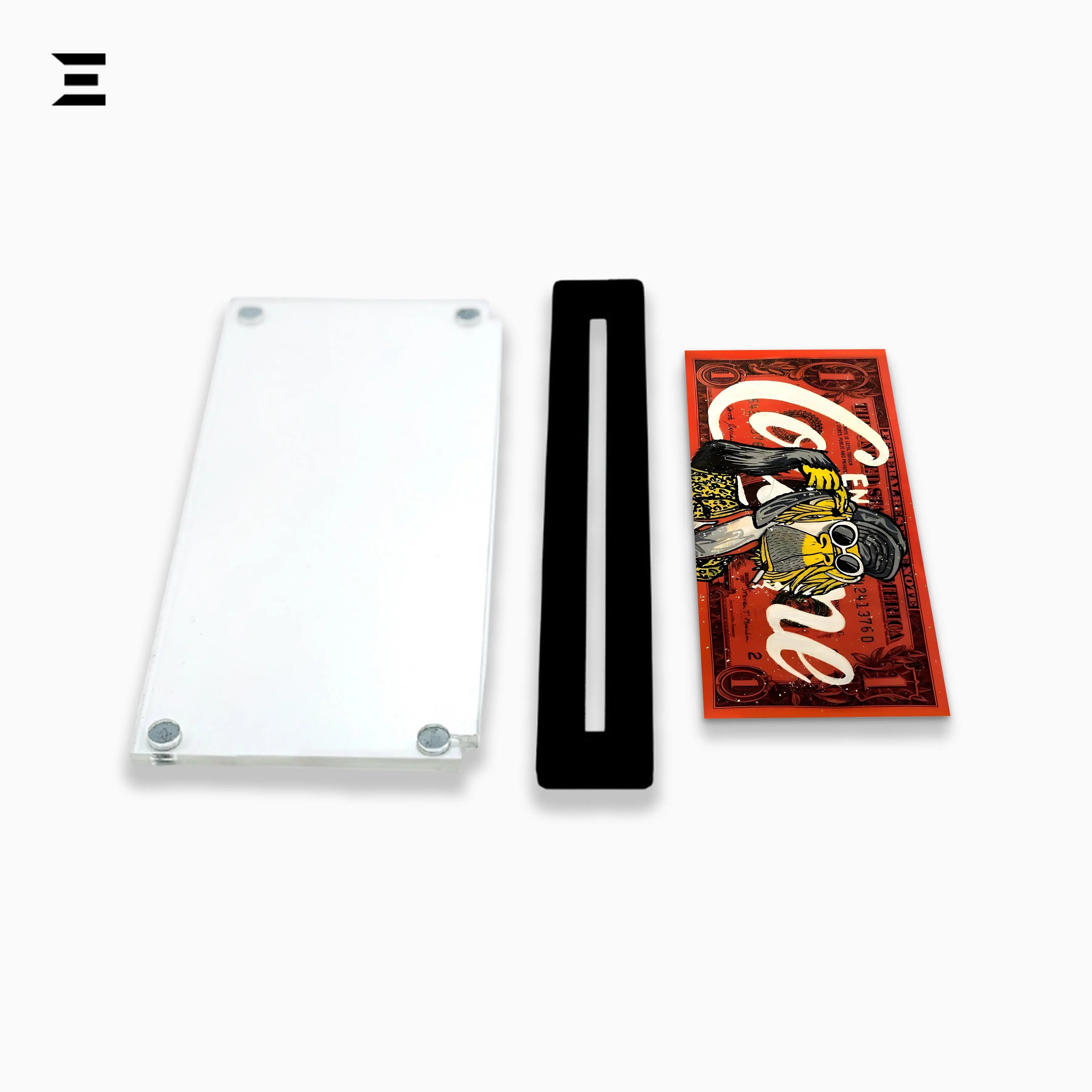 Premium Magnetic Acrylic Frame with Black Base – Coco Ape $1 Dollar Pop Art IBRELIA