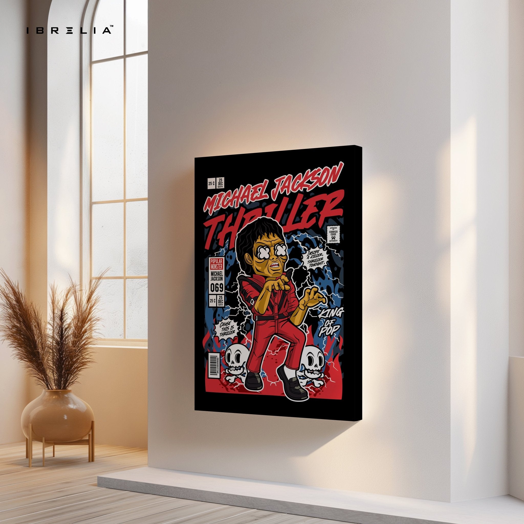 Michael Jackson “Thriller” Pop Art Comic Edition – 4K Ultra Wrap Frame Wall Art in Pakistan | IBRELIA™ - IBRELIA