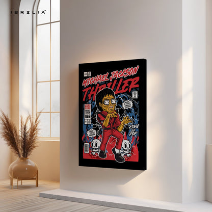 Michael Jackson “Thriller” Pop Art Comic Edition – 4K Ultra Wrap Frame Wall Art in Pakistan | IBRELIA™ - IBRELIA