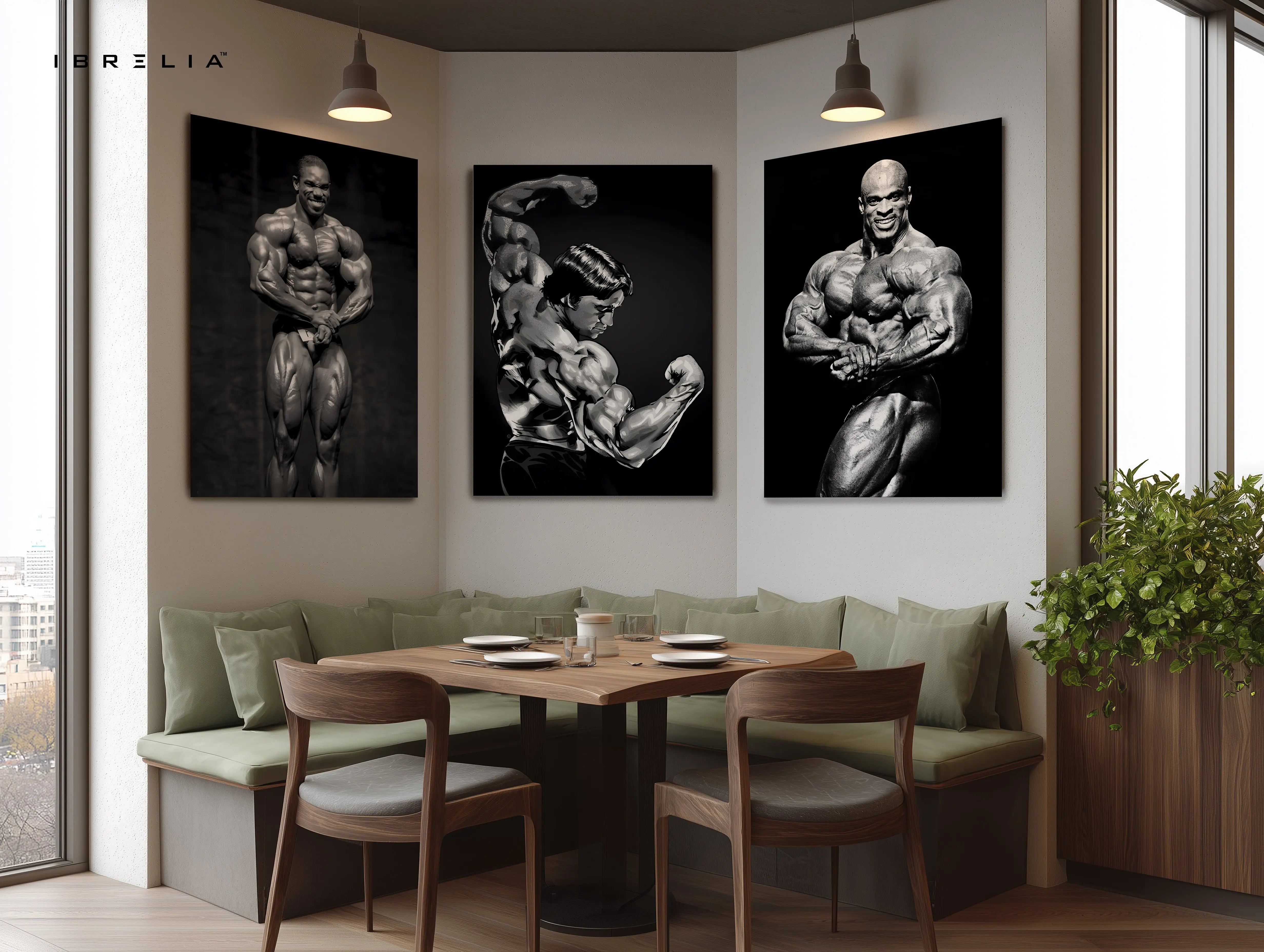 Bodybuilding Legends Power 3 Panel 4K Ultra HD Wall Art in Pakistan | IBRELIA™ IBRELIA